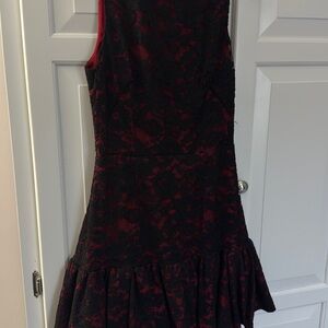Jill Stuart Black and Red High Low Lace Dress